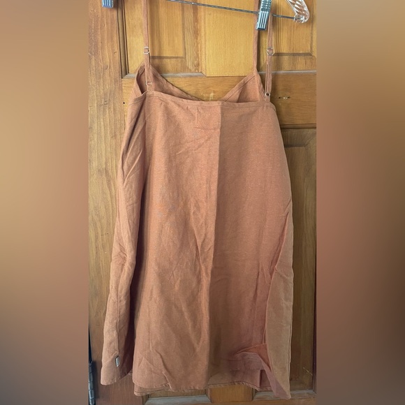RHYTHM. CLASSIC SLIP DRESS - linen mini dress - CARAMEL - Picture 5 of 11